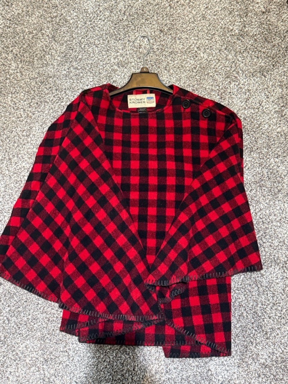 Stormy Kromer Red & Black Buffalo Plaid Women's Cape